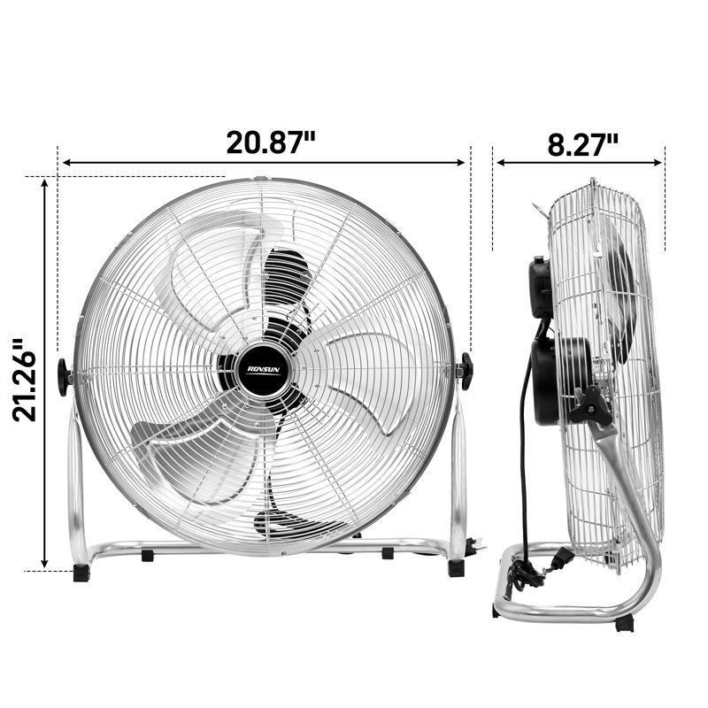 18 po Ventilateur portable d'intérieur / extérieur 3 vitesses argent