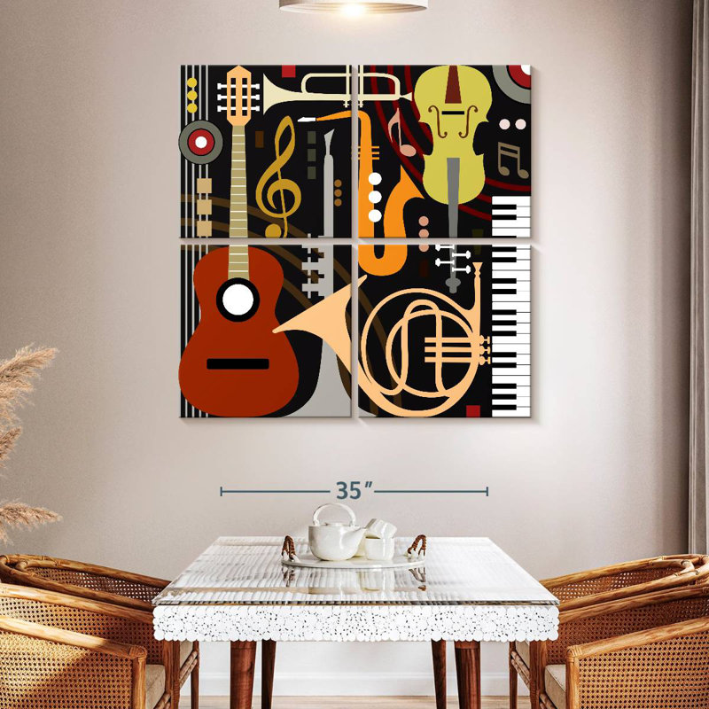 Abarca Abstract Musical Instruments, 45" H x 45" W