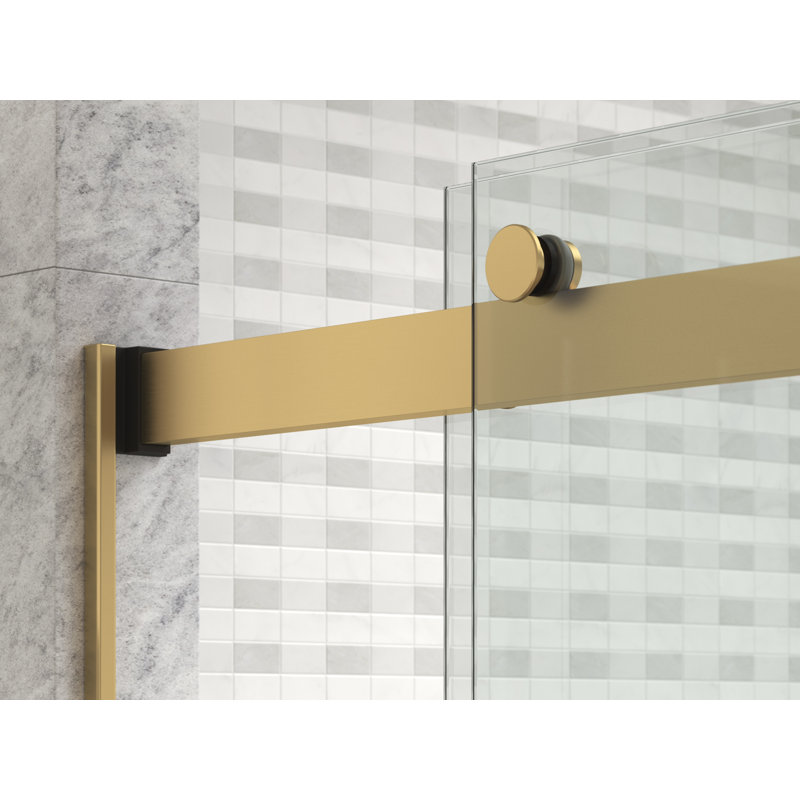 Levity Plus Less Sliding Shower Door, 77-9/16 In. H X 44-5/8 - 47-5/8 In. W, With 5/16 In.-Thick Crystal Clear Glass, Bronze