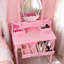 Ensemble de coiffeuse avec miroir et tabouret rembourré-1732152011