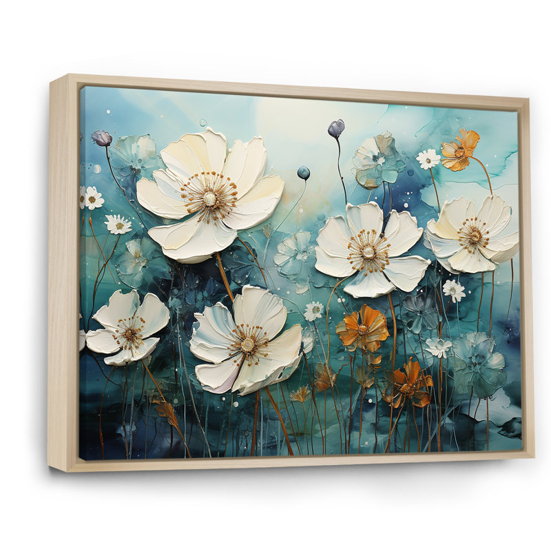«Misty Flower Meadows» sur toile, Cadre naturel flottant, H 12 po x l 20 po x P 1 po
