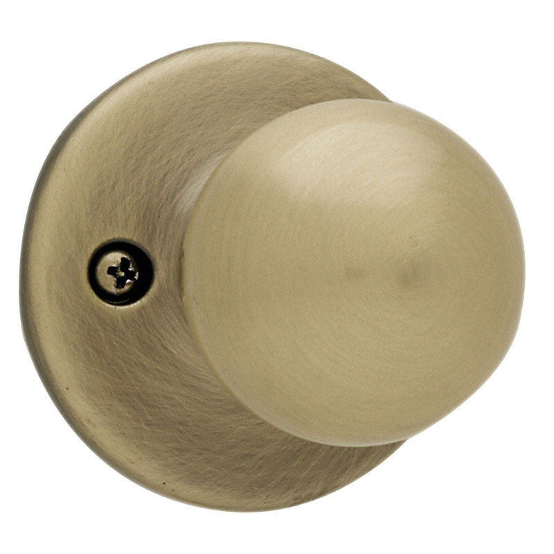 Polo Single Dummy Door Knob, Antique Brass