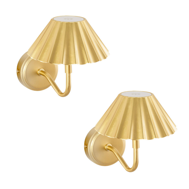Bethenia Plastic LED Flush Mounted Sconce, Gold