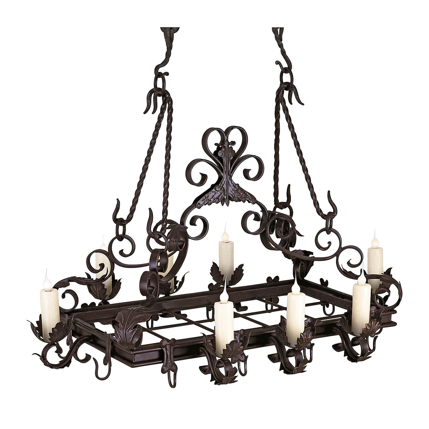 Chandelier Storage Racking Ashore Lighting Minton Metal Handcrafted Rectangle Chandelier Pot Rack ...