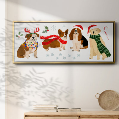 Holidogs Collection D- Framed Canvas