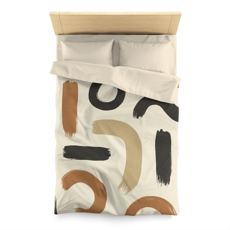 Microfiber Duvet Cover Boho Style, Design 71, Cream, Twin Duvet Cover