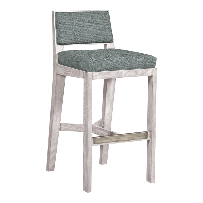Thom Filicia 32.5'' Bar Stool, Dove Gray, Tuck Cobalt