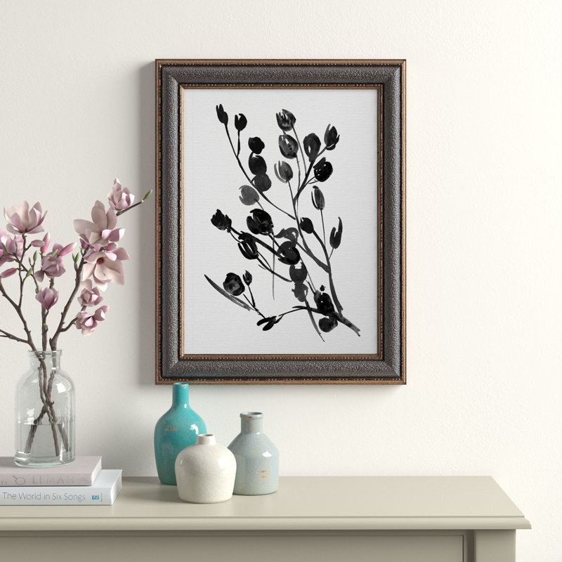 Expressive Floral I, toile encadrée de qualité supérieure - prête à être accrochée, H 20 po x l 16 po x P 2,5 po