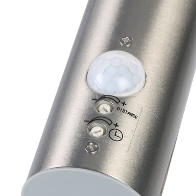 Carmina Stainless Steel / Dark Grey 32cm H Integrated LED Outdoor Armed Sconce