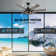 60 In. Indoor Matte Black Layered Caged Ceiling Fan With Light Kit, Reversible Blades And Remote Included
