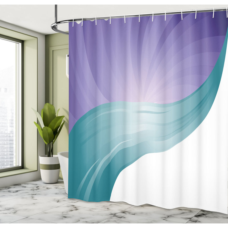 Ensemble de rideau de douche + crochets, H 75 po x l 69 po, Écume de mer sombre
