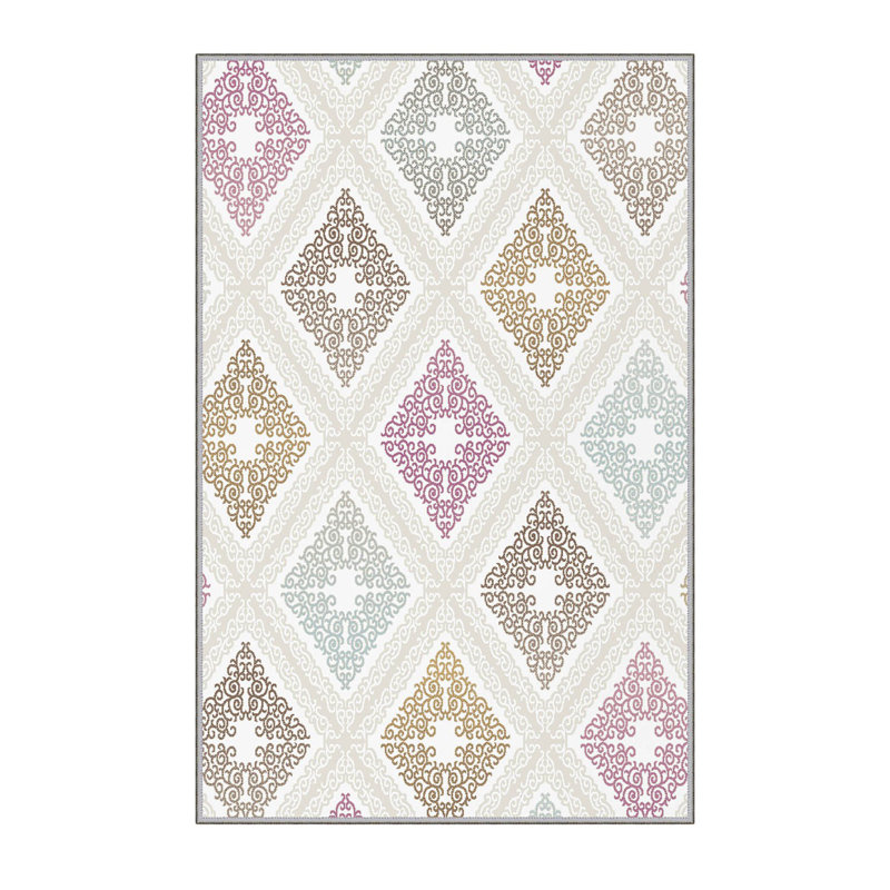 Stylish Woven Carpet (3.9 x 4.0 ft), 100% Polyester, Pile Height: 0.3 in | Antibacterial & Non-Slip Underside, 3D Digital Printing | Machine Washable, Perfect for Home Décor, Living Room & Bedroom Use