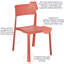 Ensemble de 8 chaises de salle à manger en plastique, chaises d'extérieur intérieures empilables, chaises d'appoint de salle à manger robustes et modernes sans assemblage pour la cuisine, la salle à manger, la cour arrière et les sièges d'événement-131368619