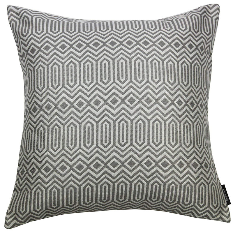 Cynthia Geometric Square Cushion Cover, 60 x 60 cm, Grey