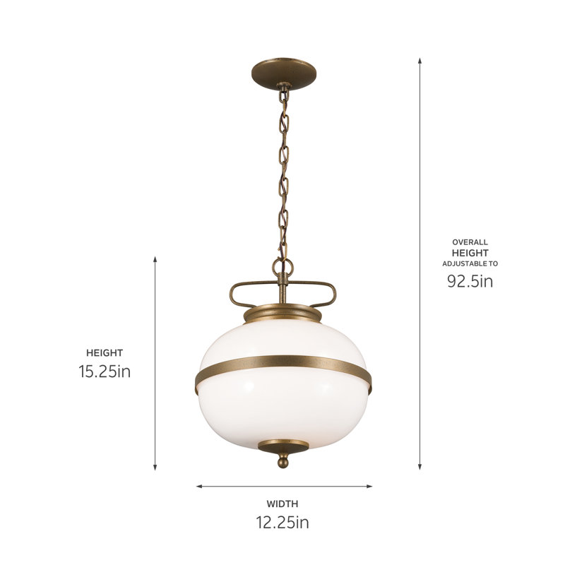Luminaire suspendu 2 lumières avec verre opale Seagrove, Champagne champagne