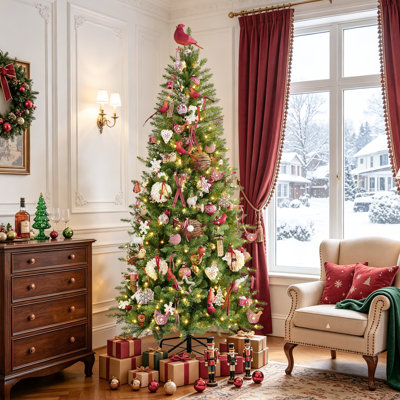 Pre‑Lit Slim Artificial Christmas Tree