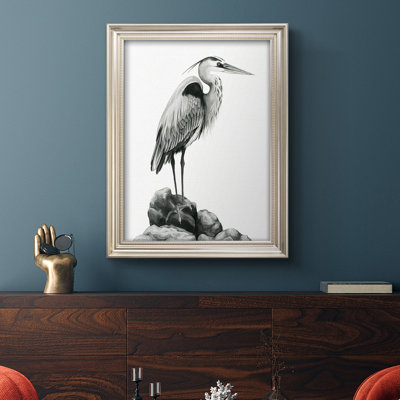 Shoreline Heron In B&W I - reproduction de photo sur toile