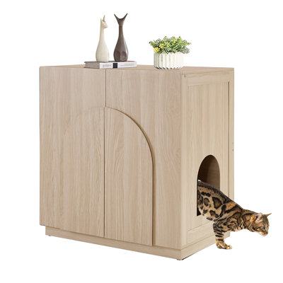 Tall Cat Litter Box Enclosure Furniture Style