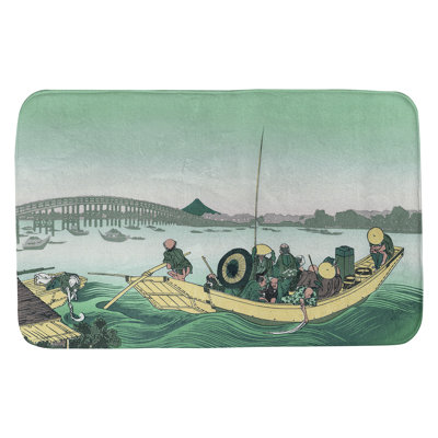 Tapis de bain coucher de soleil à travers la ryogoku bridge Clair