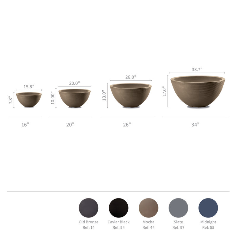 Delano Pot Planter, Mocha, 13" H x 26" W x 26" D