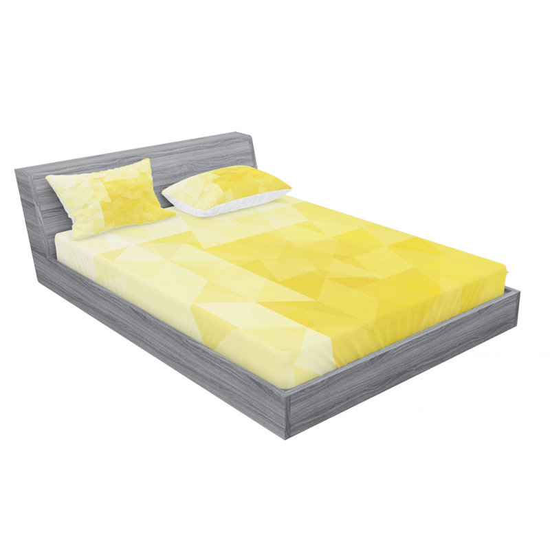 Microfiber Geometric Sheet Set, Full Sheet Set with Fitted Sheet