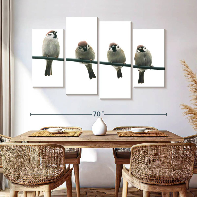 Petits oiseaux amies de Brampt, H 42 po x l 68 po