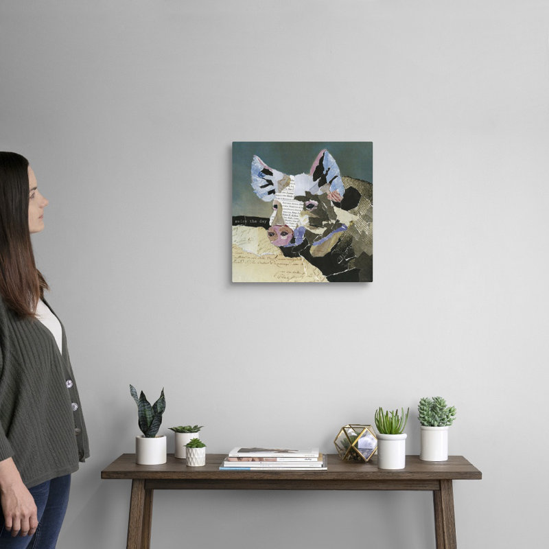 Cochon de campagne - Impression sur toile, Toile tendue, H 16 po x l 16 po x P 1,25 po