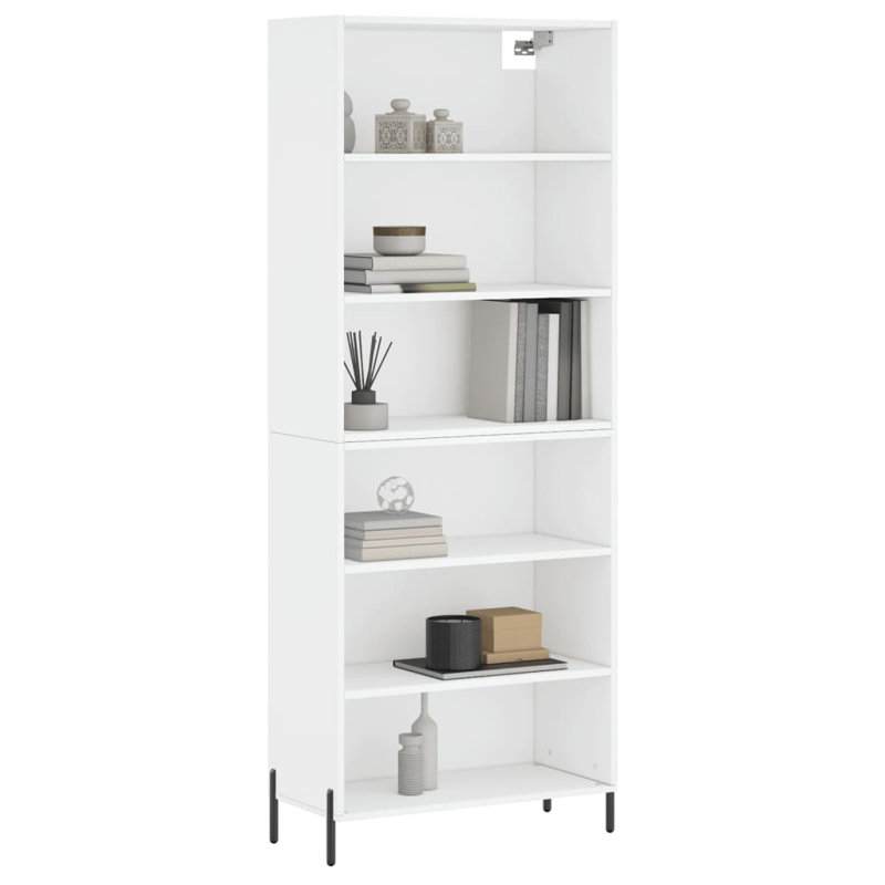 Bambu 180cm H x 69.5cm W Standard Bookcase, White