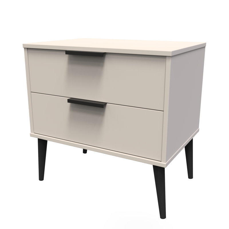 Bonnelle 58cm W Manufactured Wood Bedside Table, Kashmir Matt