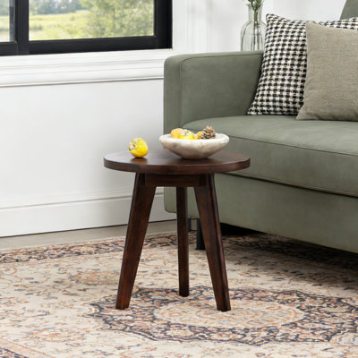 Outdoor Solid Wood Round Side Table