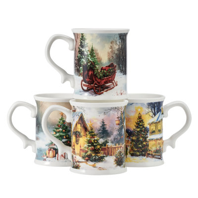 Ensemble de 4 tasses de Noël Mikasa Vintage