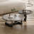 Marble and Glass Coffee Table Set