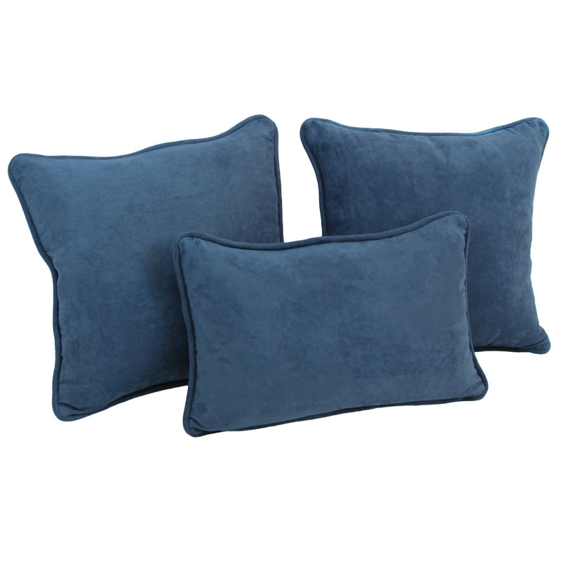 Ariatna Microsuede Reversible Throw Pillow, Indigo