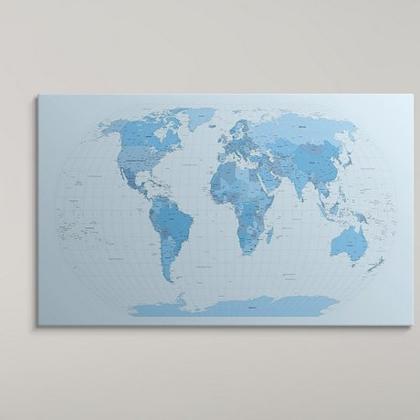 «World Map» par Francy, impression, H 15 po x l 24 po x 1,5 po, Toile