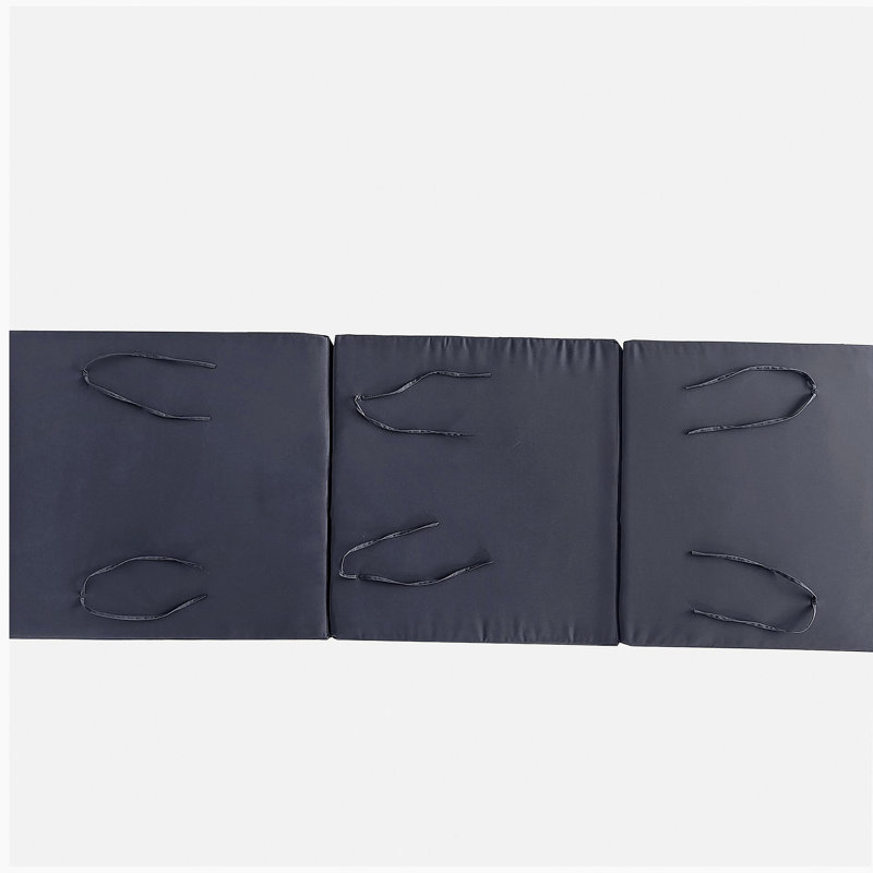 Ensemble de chaises longues, espace disponible sur un côté, bois d'acacia massif noir avec coussin de détente (gris foncé et triple pli) - version crème assortie disponible