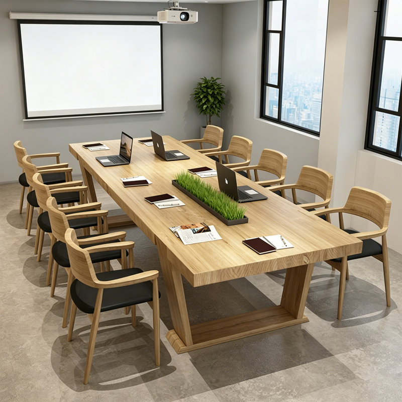 Table de conférence Burlywood, 29.52" H x 125.98" L x 43.3" D