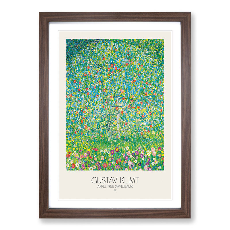 Apple Tree with Border by Gustav Klimt - Picture Frame Painting, Walnut, 65cm H x 48cm W x 2cm D