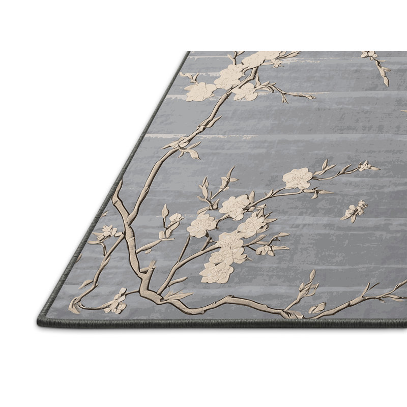 Silky Soft Plush Gray Area Rug, Square 3'