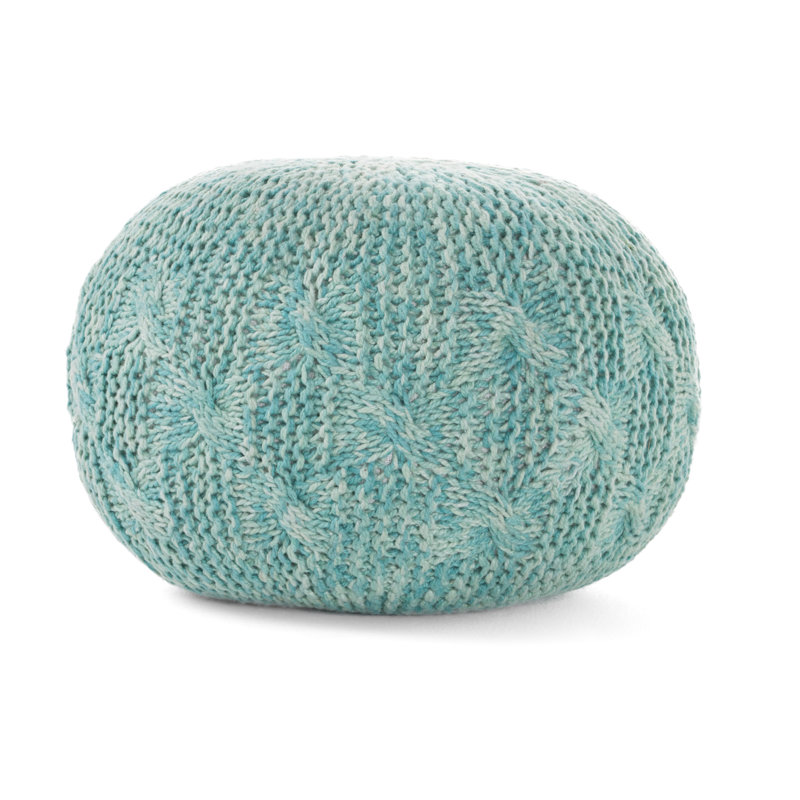 Pouf tricoté à la main, pouvant servir de coussin de sol, capacité de poids de 200 lb, 20 po x 20 po x 14 po, rembourré