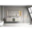 Miroir de salle de bain 96 po x 36 po à DEL avec dossier, brouillard fixé au mur, grand brouillard réglable, cadre en aluminium, meuble-lavabo à mémoire de forme ajustable, doré