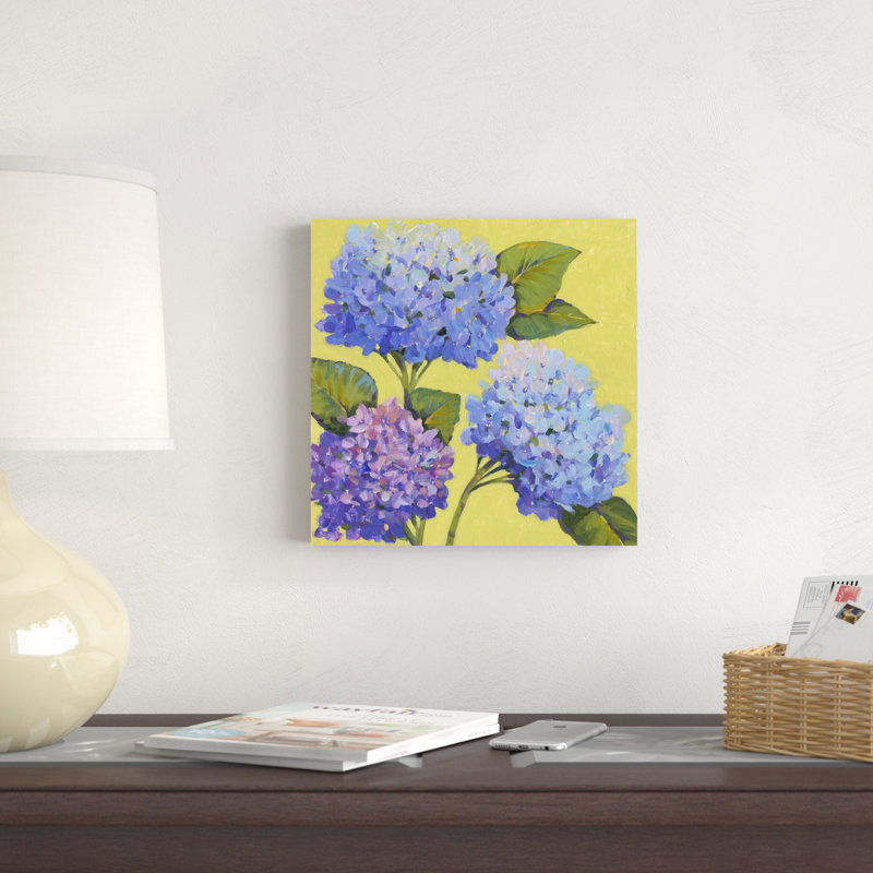 " Spring Hydrangeas II " Painting Print, 12" H x 12" W x 1.25" D