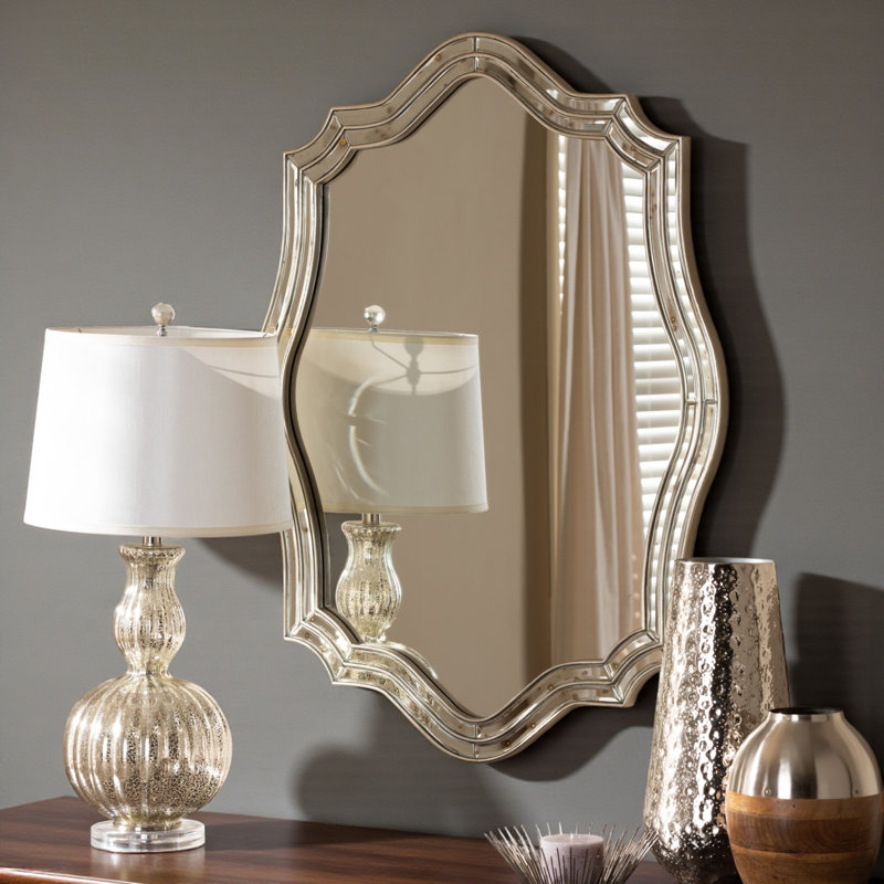 Miroir mural Solstice, finition argent antique, H 37,74 po x l 28,83 po x P 1,06 po