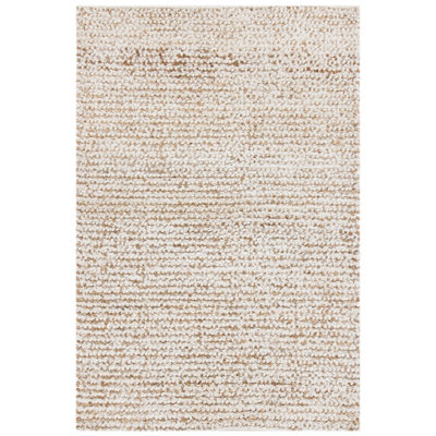 Tapis blanc / beige en acrylique Delane