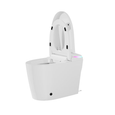 Toilette intelligente une pièce avec couvercle automatique, siège chauffant, bidet et bouclier en mousse
