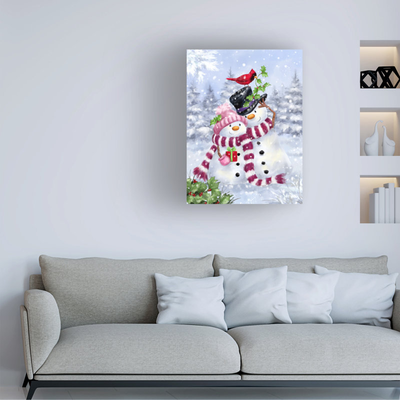 Art sur toile de Jean Jean Snowman, H 14 po x l 19 po