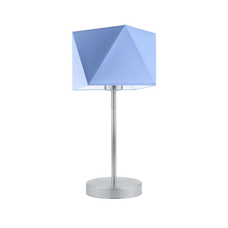 Denzal Metal Table Lamp, Silver, Blue