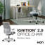 Chaise de bureau en filet HON Ignition 2.0, tissu de basalte, filet de brouillard, structure blanche, gris titane-125359471-117026064-117436551