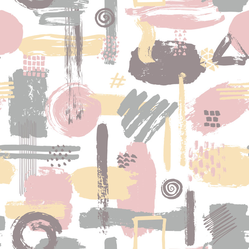 Seamless Pattern With Cute Kittens by Solodkaya Mari - Wrapped Canvas Print, 30cm H x 30cm W x 3.8cm D