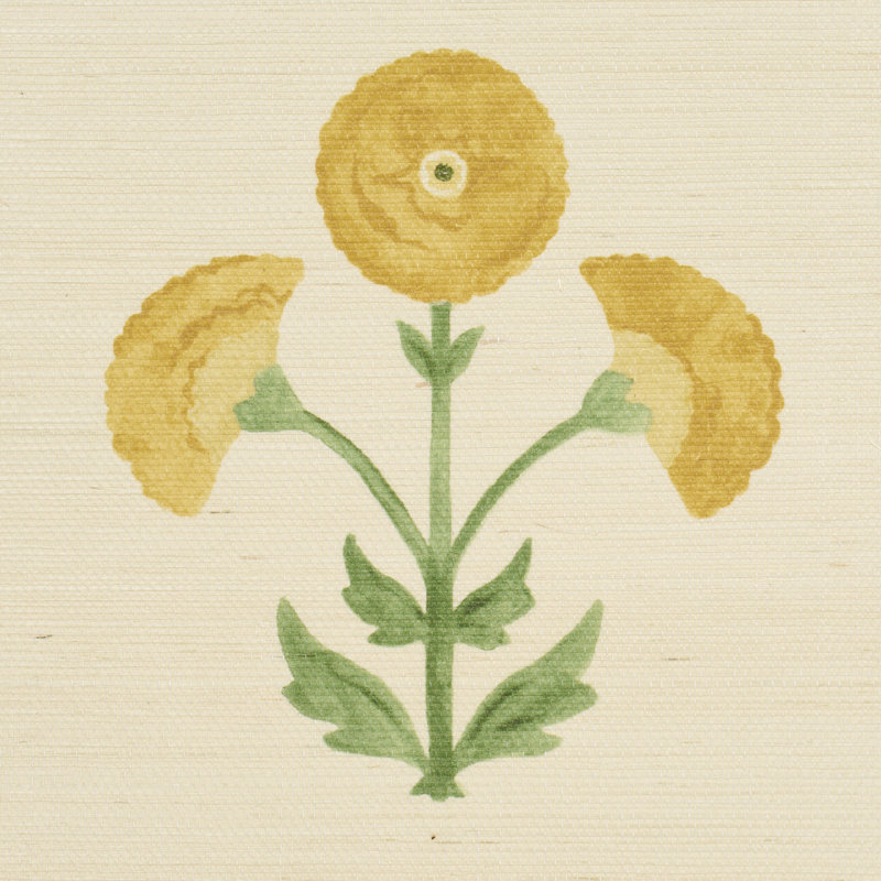 Papier peint sisal Saranda, Jaune souci