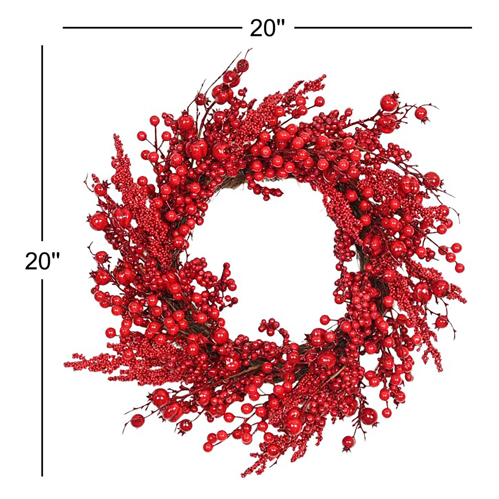 20" Handcrafted Berry Christmas Wreath